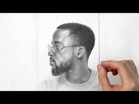 Drawing a Man Portrait with Graphite Pencils