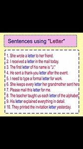 14K views · 256 reactions | Learn English sentences using the word "Letter" Learn English sentences Learn English Vocabulary English learning Learn English online #learnenglish #englishtips #vocabularybuilding #englishvocabulary #letter #spokenenglish #spokenword #wordoftheday | English Learning | Facebook
