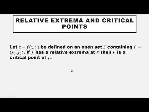 Extreme values of multivariable functions - Calculus 3 - Chapter 3 Section 8