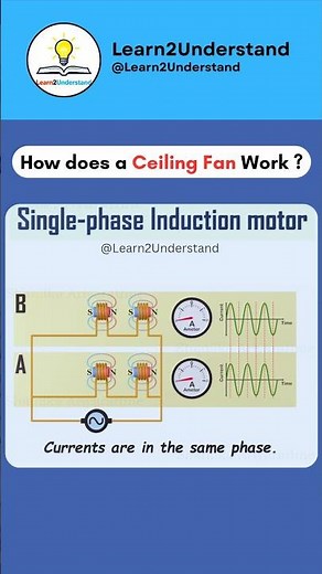 How Does a Ceiling Fan Work? | Single-Phase Induction Motor | Learn2Understand #Shorts