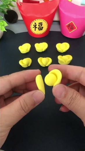 New Year's flavor handmade clay ingots are cute and lucky, parent-child handicrafts, clay handic