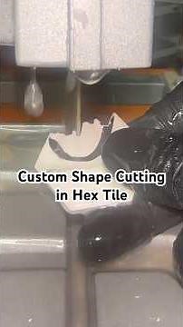 Wet saw custom shape in hex tile