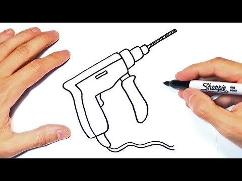 Cómo dibujar un Taladro Paso a Paso | Dibujo de Taladro