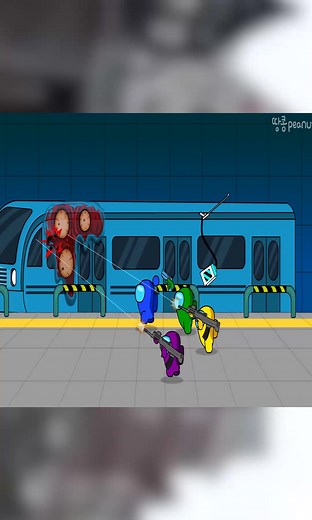 AMONG US game #animation #game #amongus 어몽어스 VS Train Eater 31화 AMONG US ANIMATION 31_ | Peanut Among Us