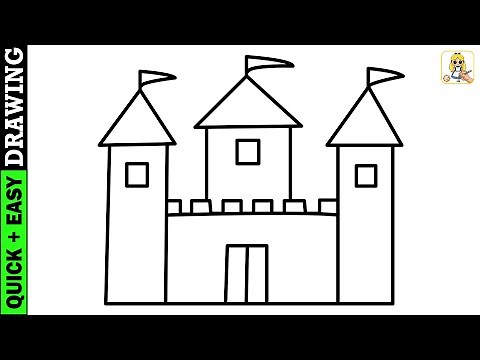 Easy Castle Drawing | Let's Learn How to Draw a Castle