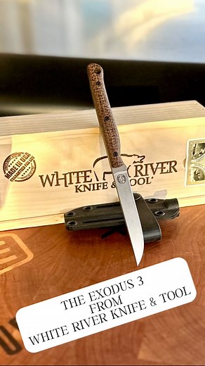 The Exodus 3 from White River Knife and Tool! I have had it with me almost every day for the past few months, and now feel naked without it. This little tool has proven itself useful in a multitude of situations, from in the field, at work or at home. The Exodus 3 (aka the Adventurecraft by Exodus Knife and Tool) is seemingly too small to be a star in the outdoor sports world of bushcraft, but it is! The size of a bird and trout knife, the Exodus 3 is a tough, edge holding blade. Though small in