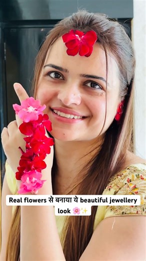 Real Flower Jewellery 🌸 #youtube #creative #RealFlowerJewellery #DIYGirls #FlowerAccessories #reel
