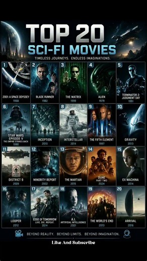Top 20 Science Fiction Movies That Will Blow Your Mind 🤯 | Must Watch Sci-Fi List!#SciFi #Shorts