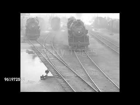 Atlantic Coast Line Railroad Vintage Steam Footage - "BIG LOCOMOTIVES IN CONVENTION" By Pathé News