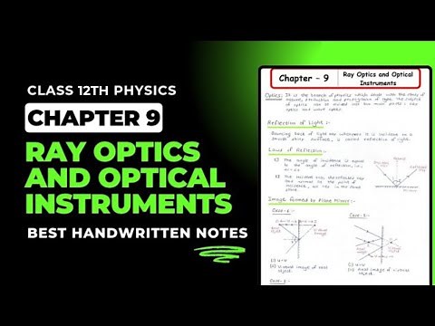 Ray Optics - Best Handwritten Notes PDF || Class 12th Physics Chapter 9 Handwritten Notes