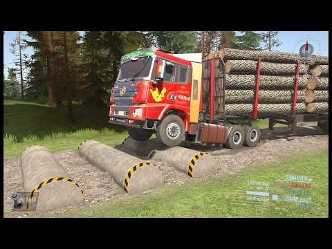 Truck vs Extreme Broken Road with Speed Bumps - Spintires: Mudrunner Gameplay #2