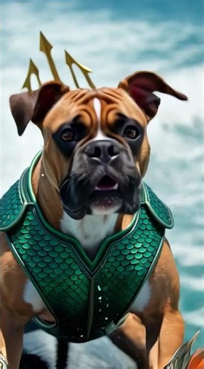 When Aquaman’s loyal sidekick goes full beast mode! 🐶🌊 #dog #ai #aivideo #superhero #shorts #fyp