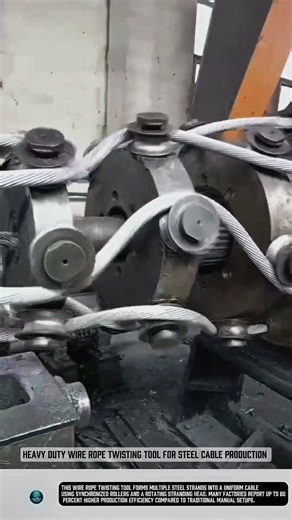 Heavy duty wire rope twisting tool for steel cable production #tools