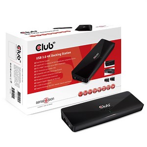 CSV-3103D The Club 3D Universal USB 3.0 4K Docking station is designed for all your connectivity needs. Dual Monitor support allows you to chose from either the DP or HDMI™ output plus a DVI output. It supports display resolution up to 4K at 30Hz for single Monitor setup or full HD at 60Hz for Dual Monitor setups | Club3D