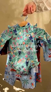 Introducing our latest swimwear collection!☀️ Perfect for holidays, swimming lessons and sunny beach days. Consciously designed, UPF 50 and chlorine resistant 🌊 | Purebaby