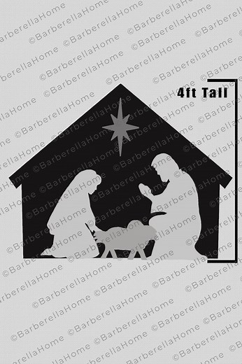 4ft, Multilayered, Nativity Scene Templates When Made. FOUR Printable Trace and Cut Christmas Silhouette Decor Templates / Stencils. PDF - Etsy