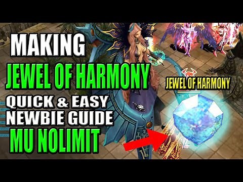 How to create Jewel of Harmony (Refine Gemstone) (Quick & Easy) - MU Nolimit Newbie Guide (Eng Subs)