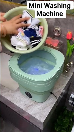 Foldable Mini Washing Machine 🧺✨ Space Saving & Super Useful!