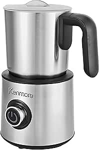 Kenmore Electric Milk Steamer and Foam Maker – Hot or Cold Milk Frother for Coffee, Lattes, Cappuccino, Portable Milk Heater and Foamer for Espresso, Home Brewing, Calentador de Leche para Café