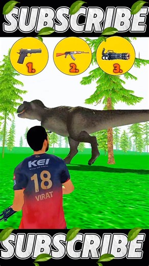 DINOSAUR 🦖 VS ALL GUNS 🔫 CHALLENGE | VIDEO | INDIAN BIKE DRIVING 3D GAME 🎮