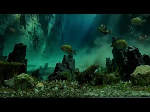 Behind Glass Aquarium - Deep Abyss - Custom Background (no music) - 1 hour