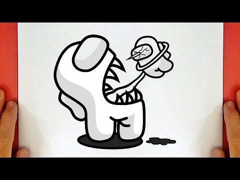How to Draw Among Us Imposter Killing Mini Crewmate Easy | Dibujos De Among Us Impostor