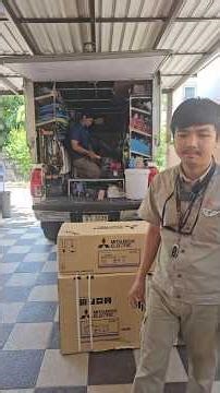 Installing a Mitsubishi air conditioner. #AirConditionerTechnicianNonthaburi
