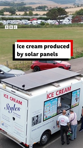 19K views · 211 reactions | This is the UK's only solar-powered ice cream van ice cream  The founder of Styles Ice Cream, David Baker, built the van in 2020. Now, he's fitted solar panels to his dairy as well. This summer has brought more sunny hours than normal, helping produce 30% of the power needed to make Mr Baker's ice cream. | BBC Somerset | Facebook