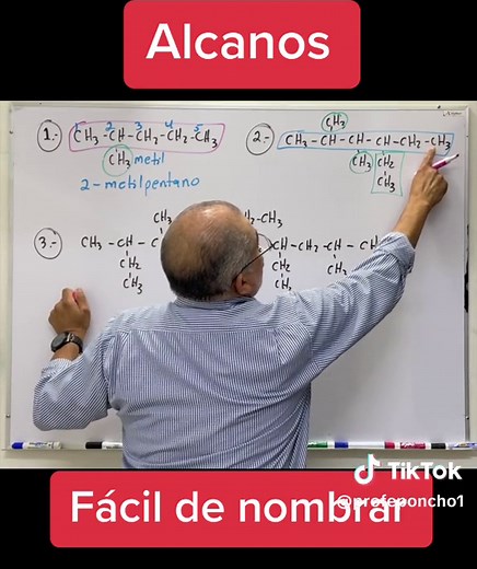 Nombrar alcanos fáciles #alcanos #iupac #nomenclatura #profeponcho #quimicaorganica #arborescente #explicandoquimica #clasesquimica