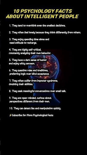 10 Psychology Facts About Highly Intelligent People #darkpsychology #psychologyfacts #manifestation