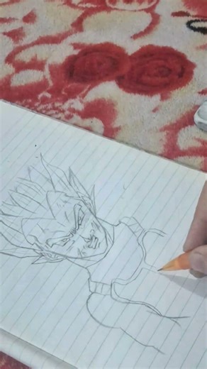 Drawing vegeta part 1 #animedrawing #anime #animeart #drawingtutorial #dragonballsuper #vegeta #goku