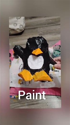 paper-mache penguin #paperart #art