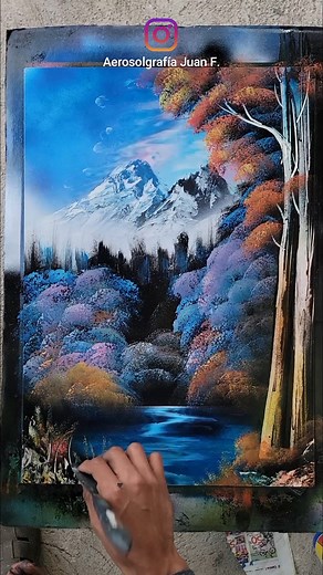 67K views · 1.6K reactions | aprende a pintar un paisaje con spray | Aerosolgrafía Juan F. | Facebook