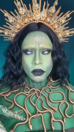 #makeuptutorial #medusa #green #queen #goddess #snake