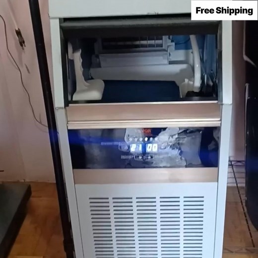 VEVOR Commercial Ice Maker Machine, 59kg/24H with 15kg Storage, 45 Cubes per Cycle, Stainless Steel Freestanding & Under Counter Ice Maker with LED Display & Self-Cleaning, for Home Bar Restaurant | VEVOR Home Improvement Australia