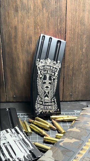 Laser Engraved Metal AR Mag with Custom Design #tactical