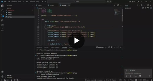 #python #cybersecurity #studentproject #cse #passwordmanager | Chatharaboina Ramya