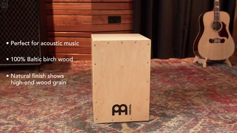 Meinl Cajon Box Drum, Full Size with Internal Metal Strings for Adjustable Snare Effect, Birch Wood, HCAJ1NT