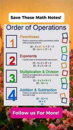 7.7K views · 22 reactions | Basic Order of Operations Math Notes | Math Tricks Tutorial | Facebook