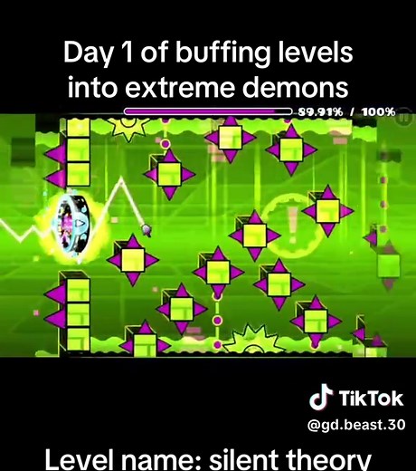 Buffing Levels in Geometry Dash: Silent Theory Challenge