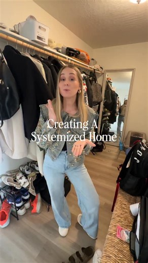 Hacking My Home With Systems-Entry Way Mudroom Shoe and Coat Organization That STAYS Organized COMMENT “storage” and I’ll send you these shoe shelves! #homehacks #entrywayorganization #mudroom #shoeorganziation #systemizedhome #homesystems #systemizedhomemaking #homeorganization | The Home Admin