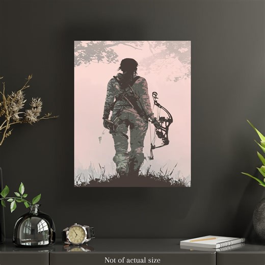 Female Bow Hunter, Rustic Hunting Metal Sign, Woman Hunters, Wall Art, Pink Camo, Archery Gift for Her, Homeware - Etsy