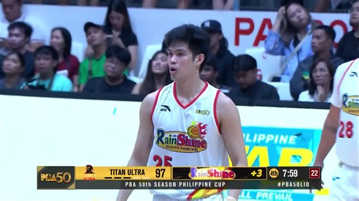 70K views · 618 reactions | SAN-THREE-LLAN ☔ Santi Santillan pushes for consecutive three-pointers to fuel the Rain or Shine Elasto Painters’ late-game comeback against the Titan Ultra Giant Risers in the PBA Season 50 Philippine Cup! #PBA50 #PBA50LID | One Sports | Facebook