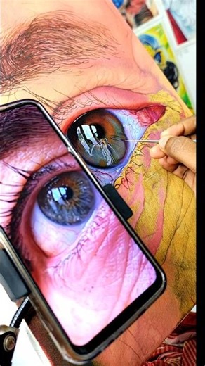 Hyper realistic eye painting, #oilpainting #shorts #painting