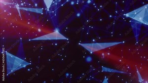 Futuristic graphic motion. Digital blue background with dots and lines. Database visualization. Network connection structure. Stock Video