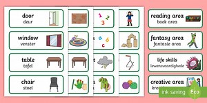Foundation Phase FAL Classroom Word Cards English/Afrikaans (CAPS Aligned)