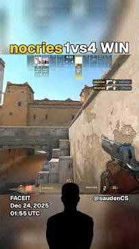nocries - 1vs4 WIN | FACEIT CS2 Highlight | Dec 24, 2025 01:55 UTC | Dust2