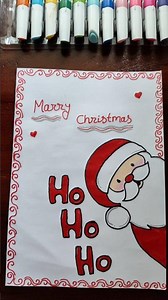 Easy Santa Claus Christmas Card Drawing 🎅🎄 #youtubeshorts #trending #viral