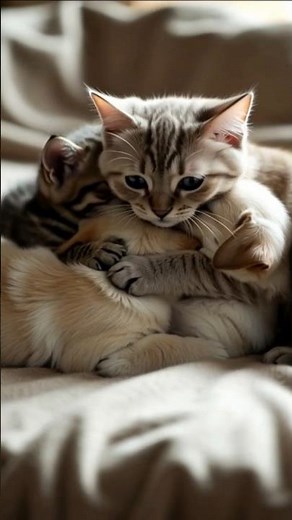 "Cat and Dog Hugging Each Other 💕"#CatAndDog #HealingVideo #Pets