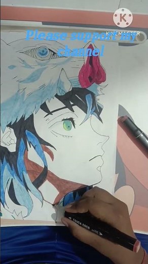 inusuka full colour drawing#😎😎👑👑 YouTube shorts